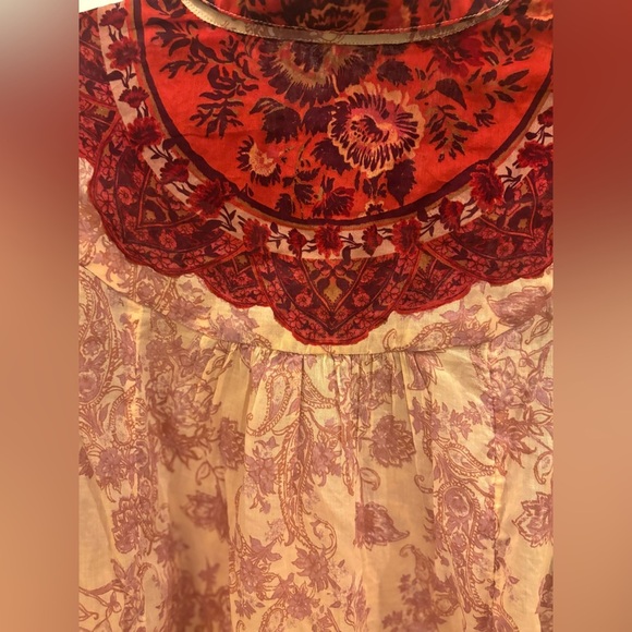 Free People “Rose Bud” Blouse – Mixed Print Boho Button down 100% Cotton 🌸 - Picture 9 of 9